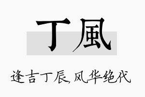 丁风名字的寓意及含义