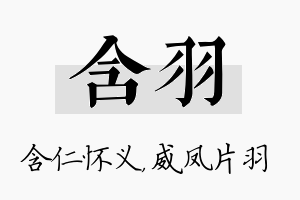 含羽名字的寓意及含义