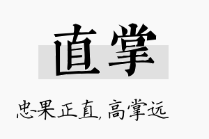 直掌名字的寓意及含义