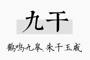 九干名字的寓意及含义