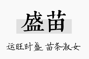 盛苗名字的寓意及含义