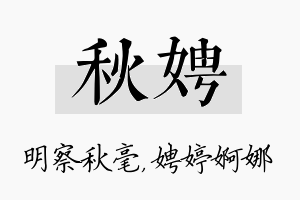 秋娉名字的寓意及含义