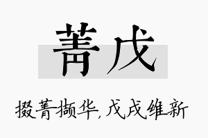 菁戊名字的寓意及含义