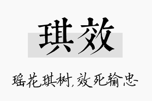 琪效名字的寓意及含义