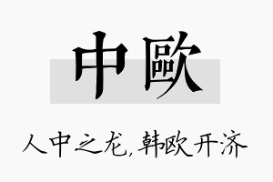 中欧名字的寓意及含义