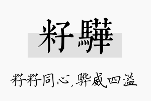 籽骅名字的寓意及含义