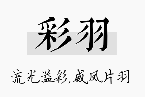 彩羽名字的寓意及含义