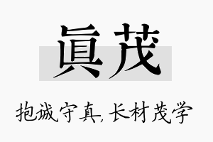 真茂名字的寓意及含义