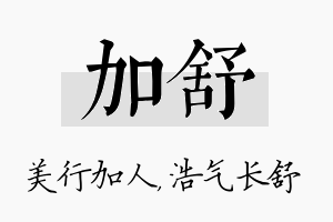 加舒名字的寓意及含义