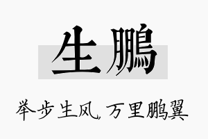 生鵬名字的寓意及含义