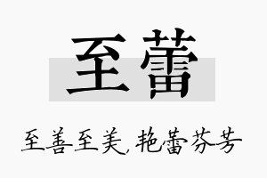 至蕾名字的寓意及含义