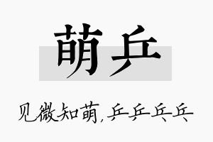 萌乒名字的寓意及含义