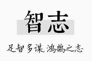 智志名字的寓意及含义