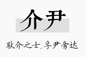 介尹名字的寓意及含义