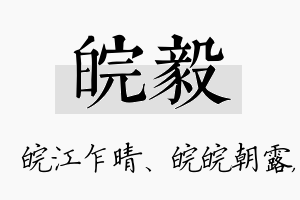 皖毅名字的寓意及含义