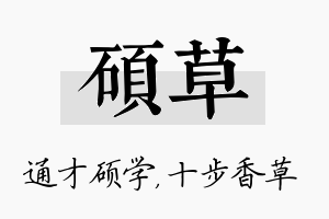 硕草名字的寓意及含义