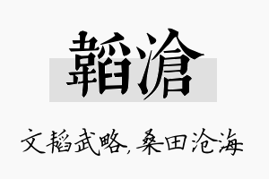 韬沧名字的寓意及含义