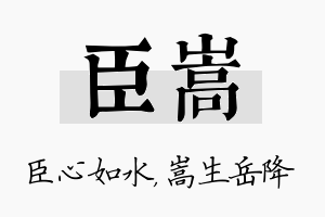 臣嵩名字的寓意及含义