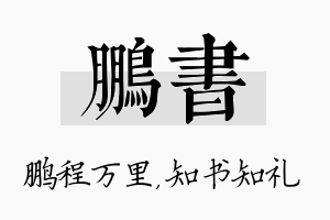 鹏书名字的寓意及含义