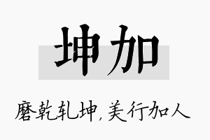 坤加名字的寓意及含义