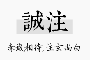 诚注名字的寓意及含义