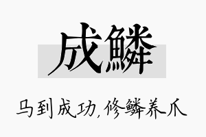 成鳞名字的寓意及含义