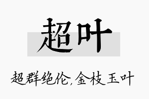 超叶名字的寓意及含义