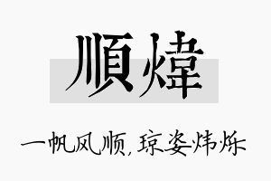 顺炜名字的寓意及含义