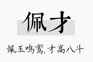 佩才名字的寓意及含义