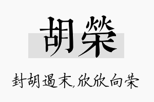 胡荣名字的寓意及含义