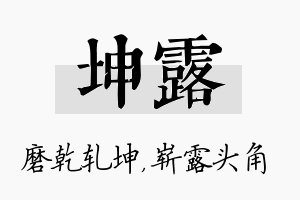 坤露名字的寓意及含义