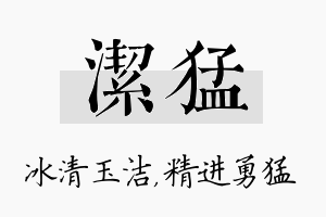 洁猛名字的寓意及含义