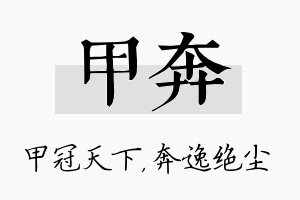 甲奔名字的寓意及含义