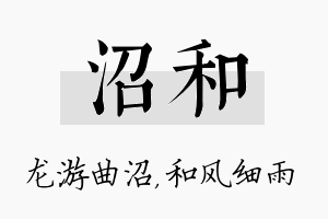 沼和名字的寓意及含义