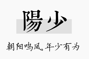 阳少名字的寓意及含义