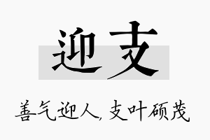 迎支名字的寓意及含义