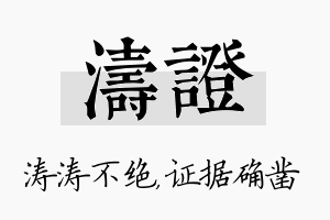 涛证名字的寓意及含义