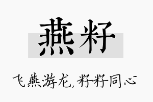 燕籽名字的寓意及含义