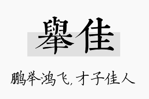 举佳名字的寓意及含义