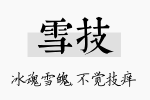 雪技名字的寓意及含义