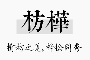 枋桦名字的寓意及含义