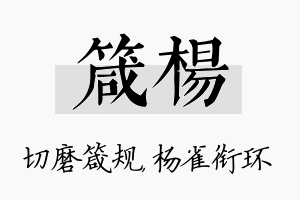 箴杨名字的寓意及含义