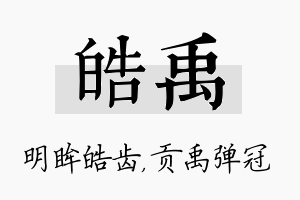 皓禹名字的寓意及含义