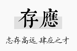 存应名字的寓意及含义