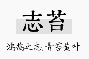 志苔名字的寓意及含义