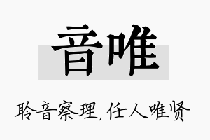 音唯名字的寓意及含义