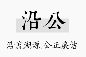 沿公名字的寓意及含义