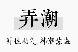 弄潮名字的寓意及含义