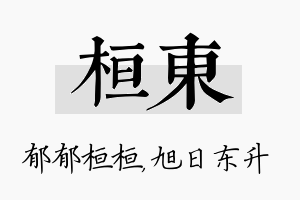 桓东名字的寓意及含义