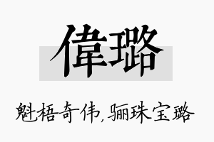 伟璐名字的寓意及含义